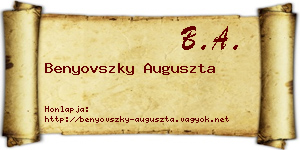 Benyovszky Auguszta névjegykártya